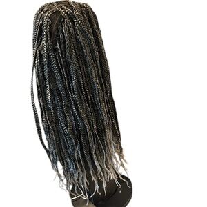 Braided Hair Wig Grey brown